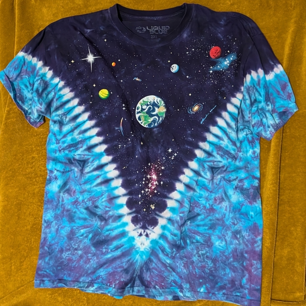 Liquid Blue 1992 Galactic Tie-Dye T-Shirt - Blue and Black